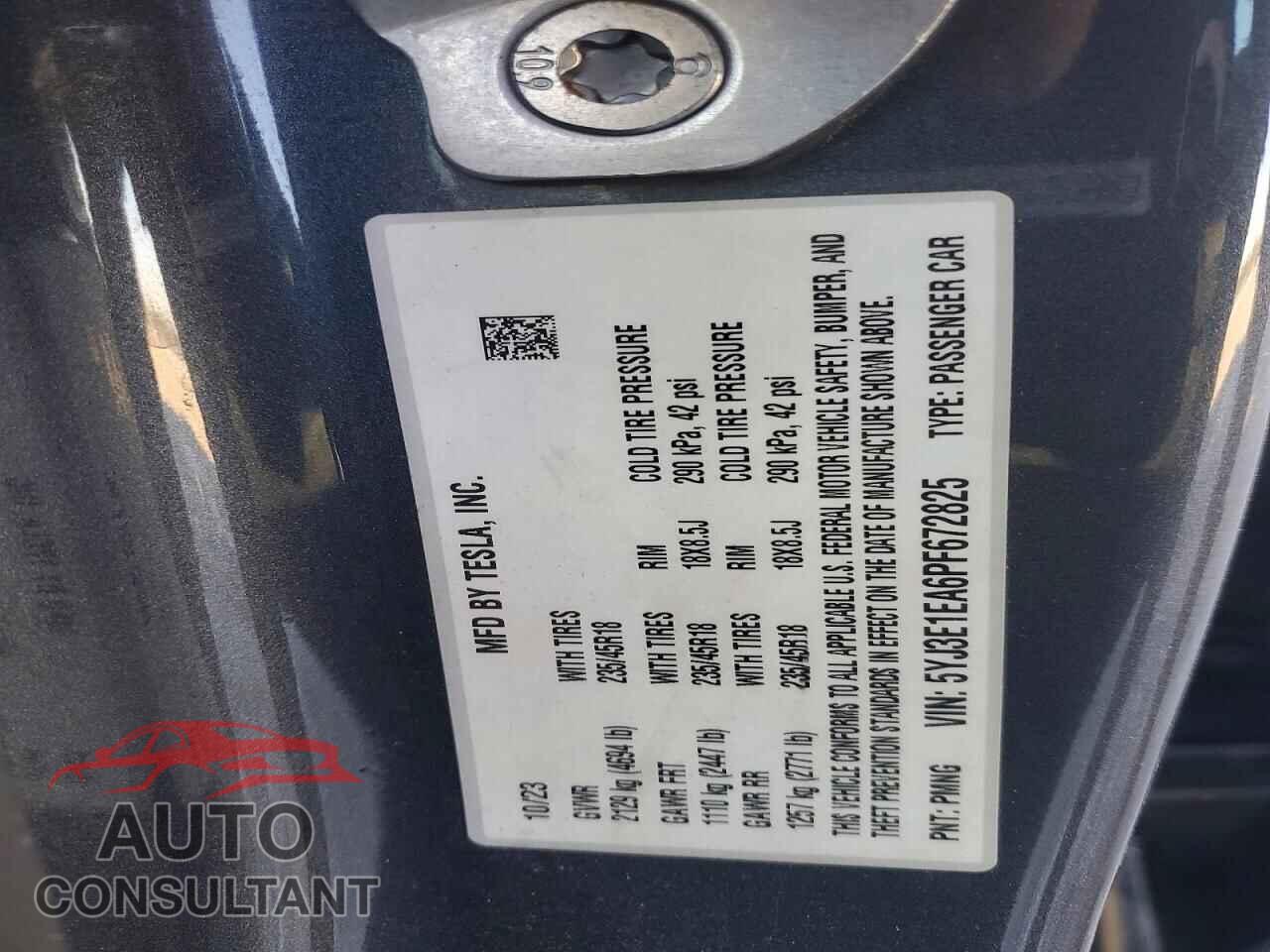 TESLA MODEL 3 2023 - 5YJ3E1EA6PF672825