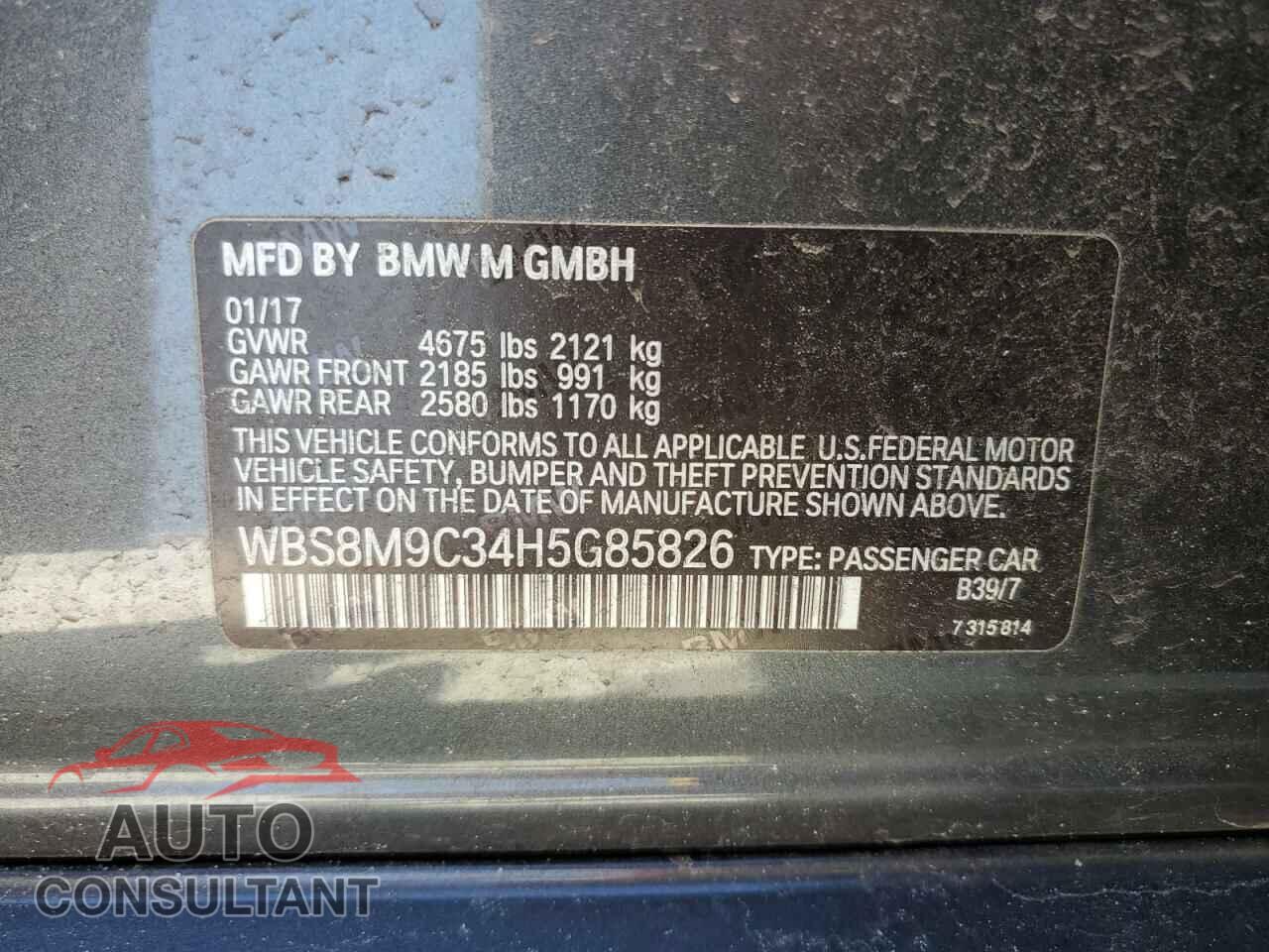 BMW M3 2017 - WBS8M9C34H5G85826