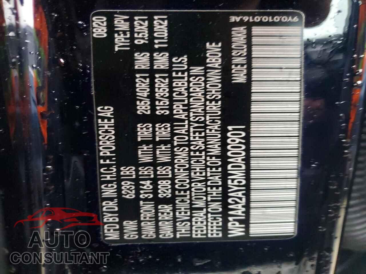 PORSCHE CAYENNE 2021 - WP1AA2AY5MDA00901