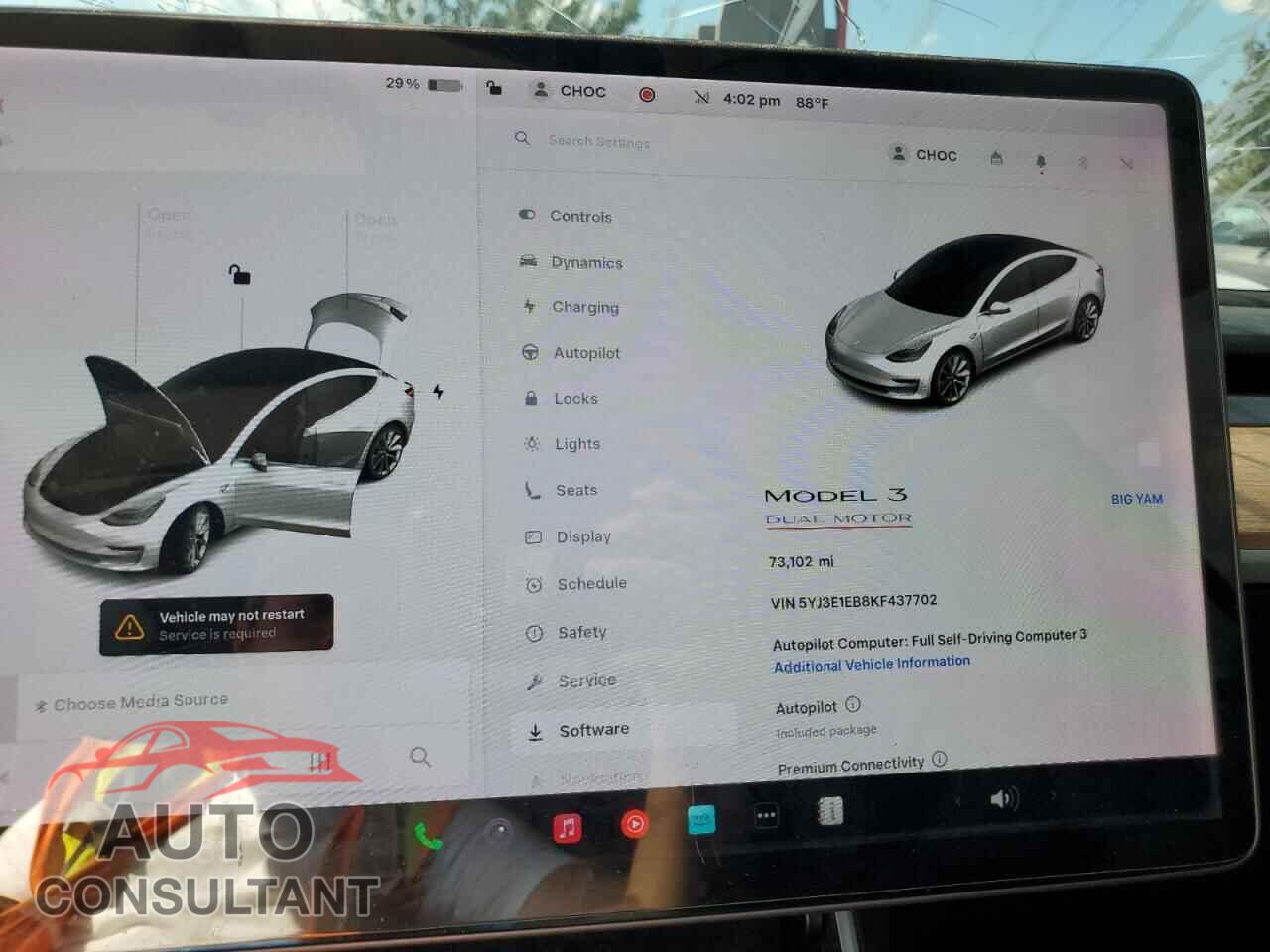 TESLA MODEL 3 2019 - 5YJ3E1EB8KF437702