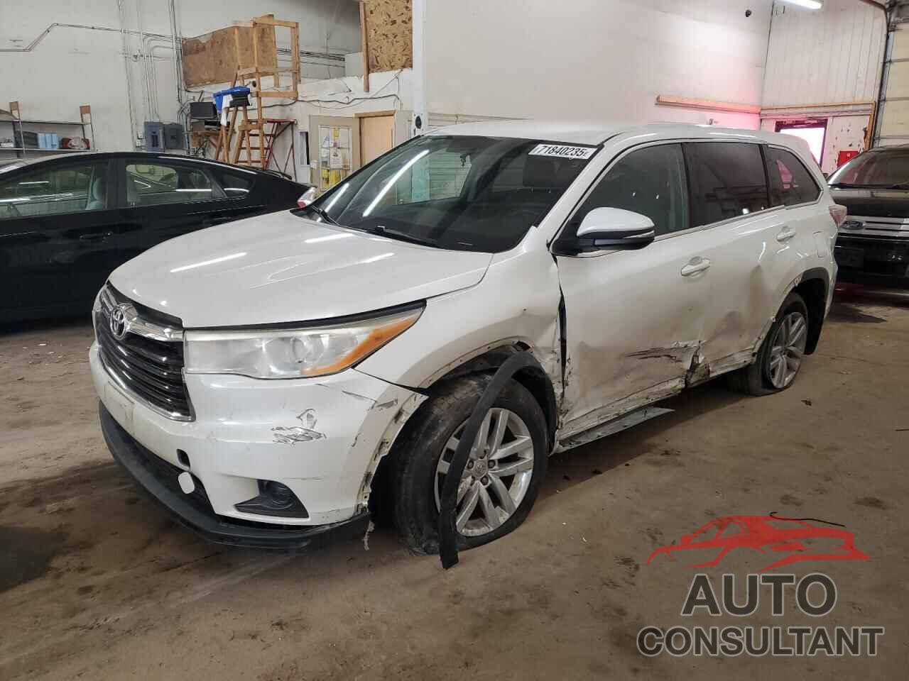 TOYOTA HIGHLANDER 2014 - 5TDBKRFH5ES020883
