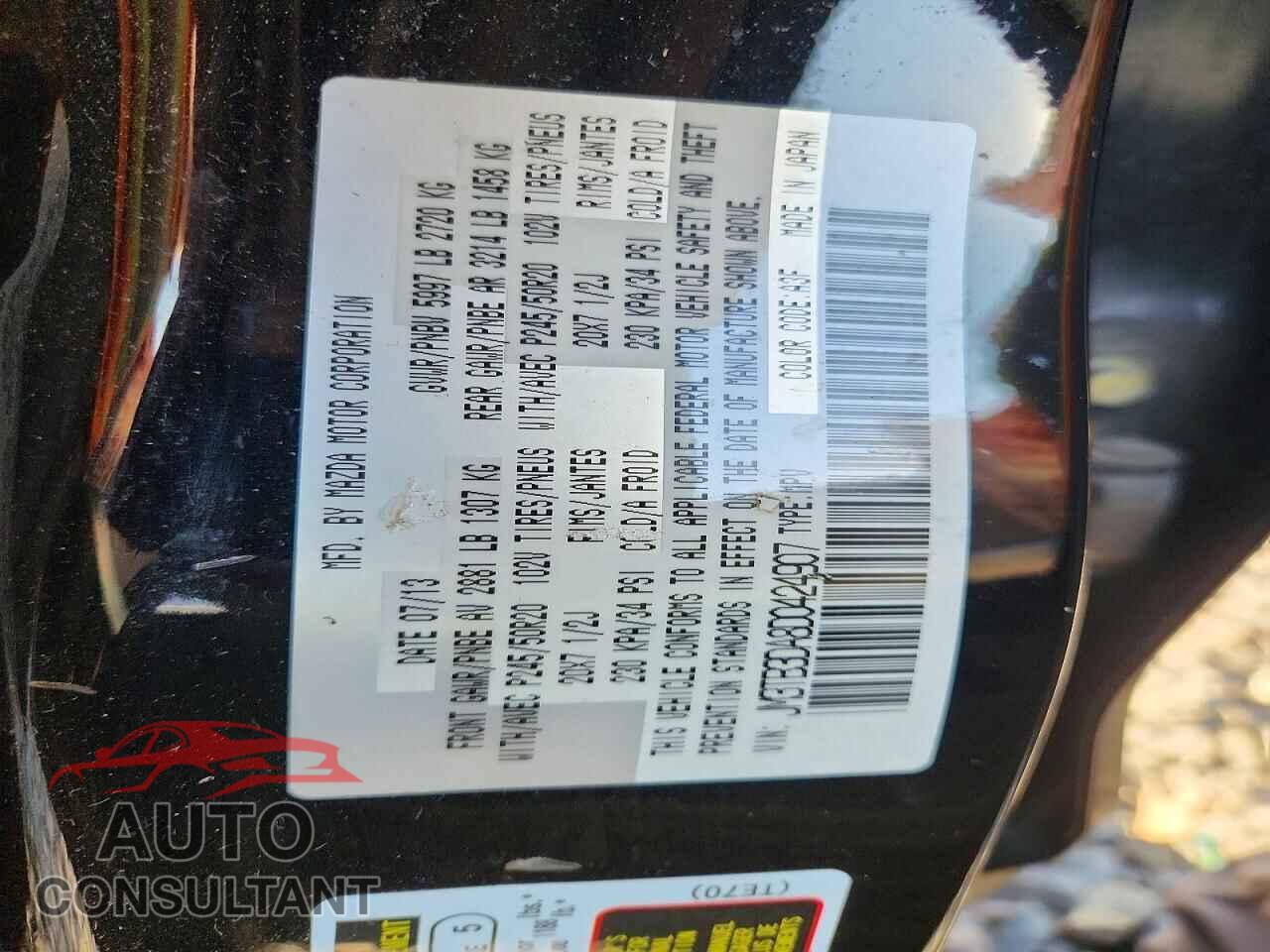 MAZDA CX-9 2013 - JM3TB3DA8D0424907