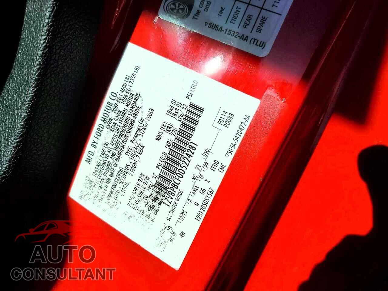 FORD MUSTANG 2013 - 1ZVBP8CF0D5224281