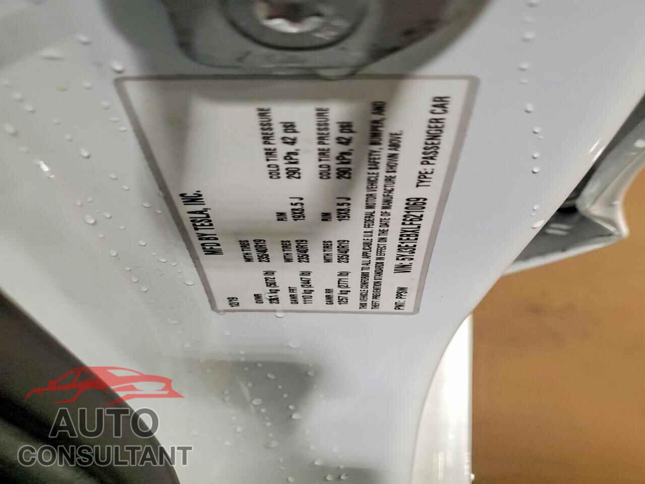 TESLA MODEL 3 2020 - 5YJ3E1EBXLF621069