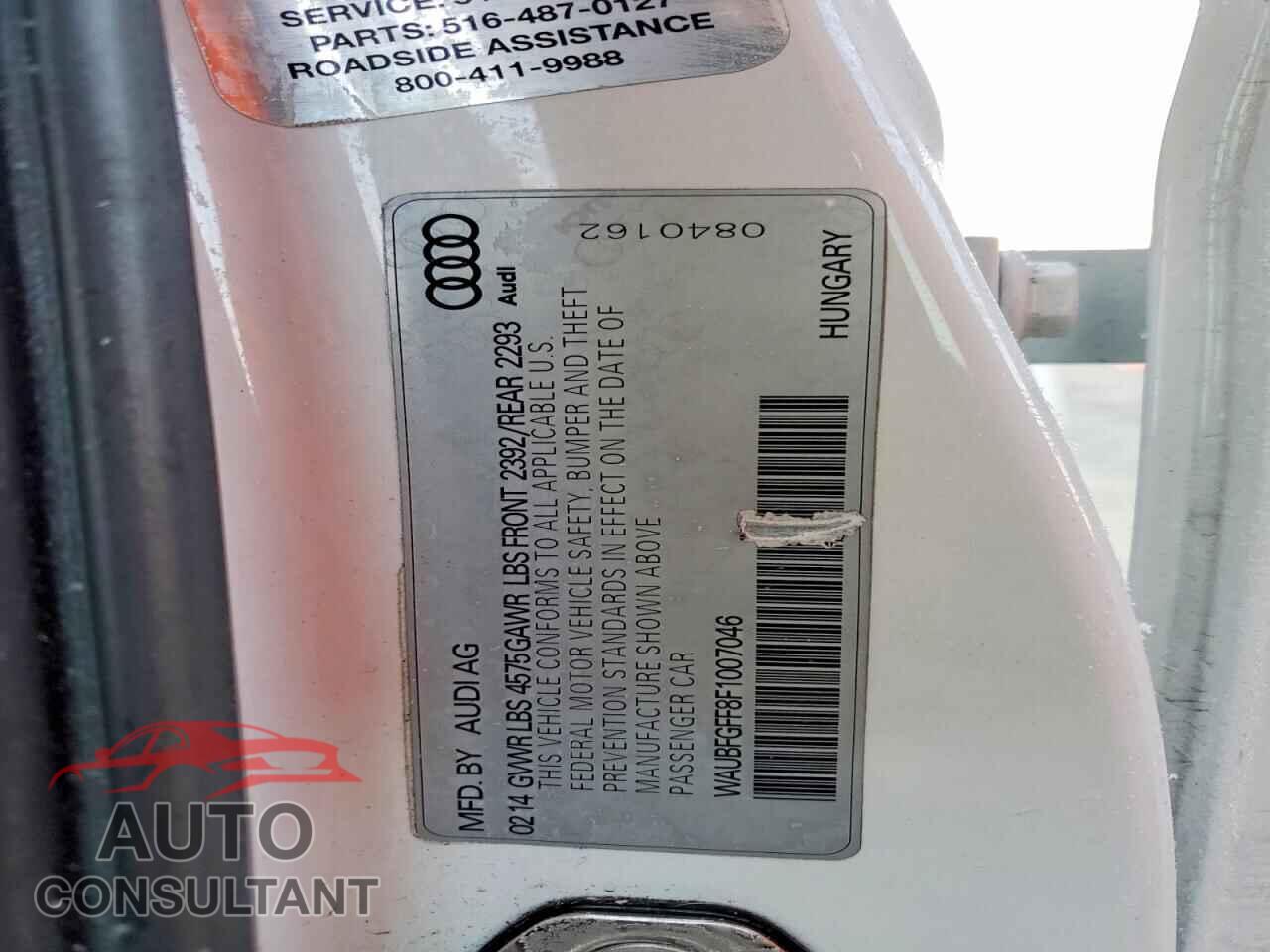 AUDI A3 2015 - WAUBFGFF8F1007046