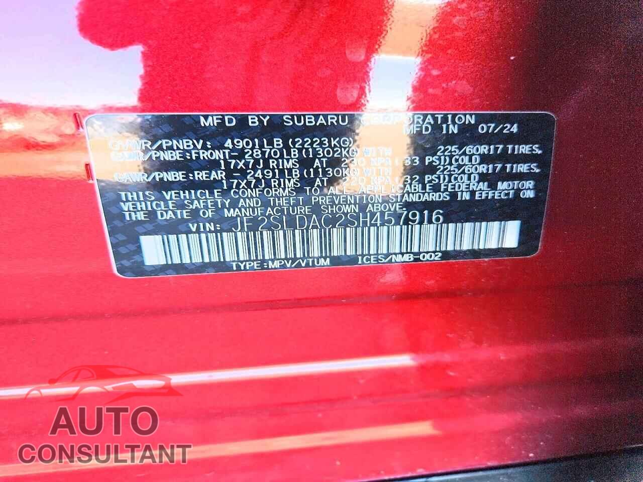 SUBARU FORESTER 2025 - JF2SLDAC2SH457916