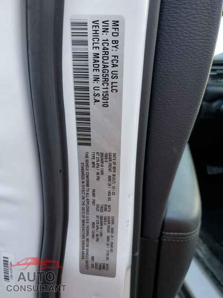DODGE DURANGO 2024 - 1C4RDJAG5RC115010