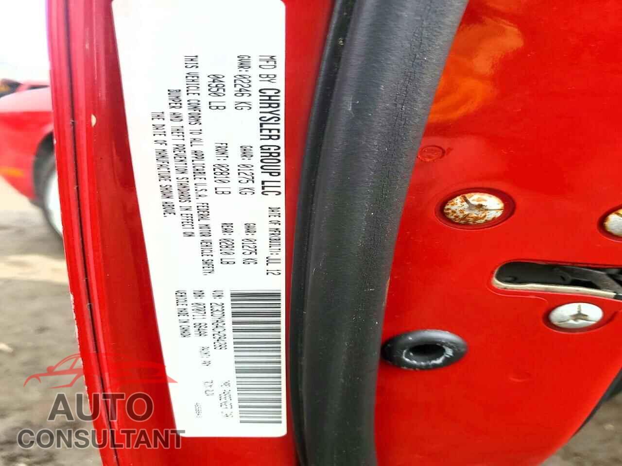 DODGE CHALLENGER 2012 - 2C3CDYAG4CH294289