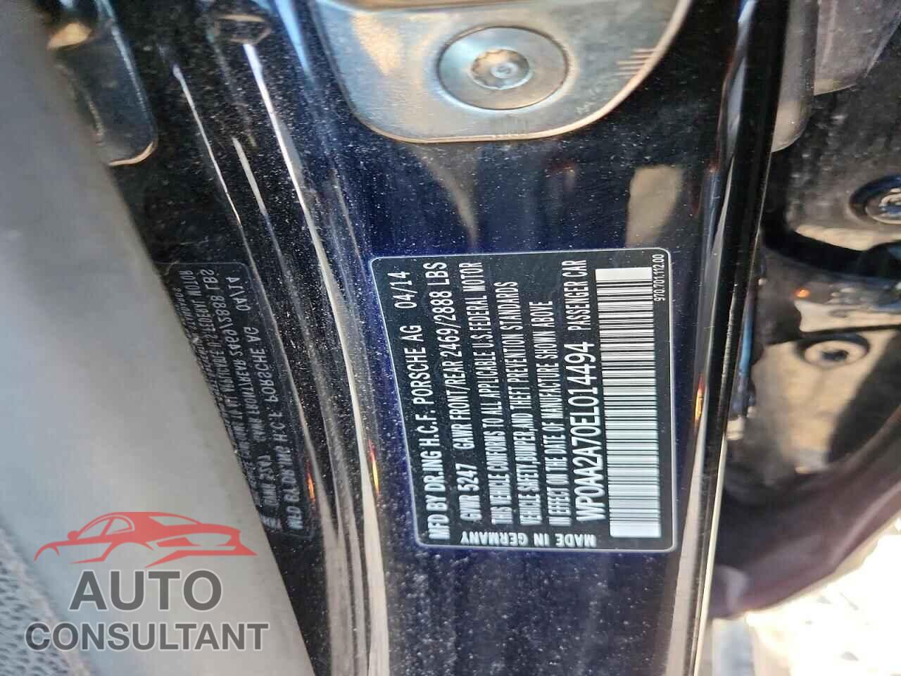 PORSCHE PANAMERA 2014 - WP0AA2A70EL014494