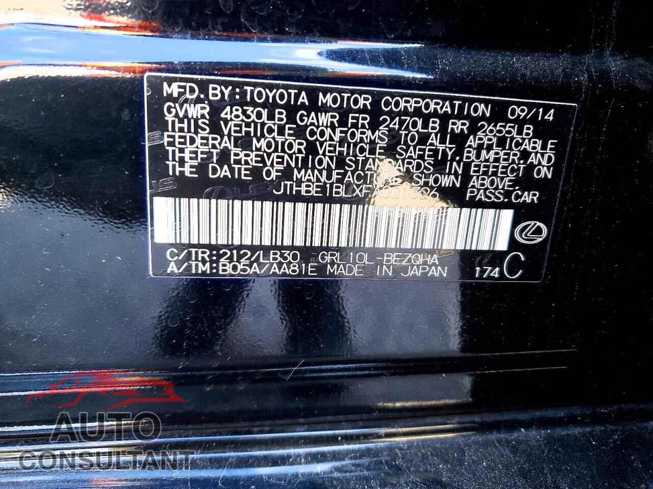 LEXUS GS 2015 - JTHBE1BLXFA001326