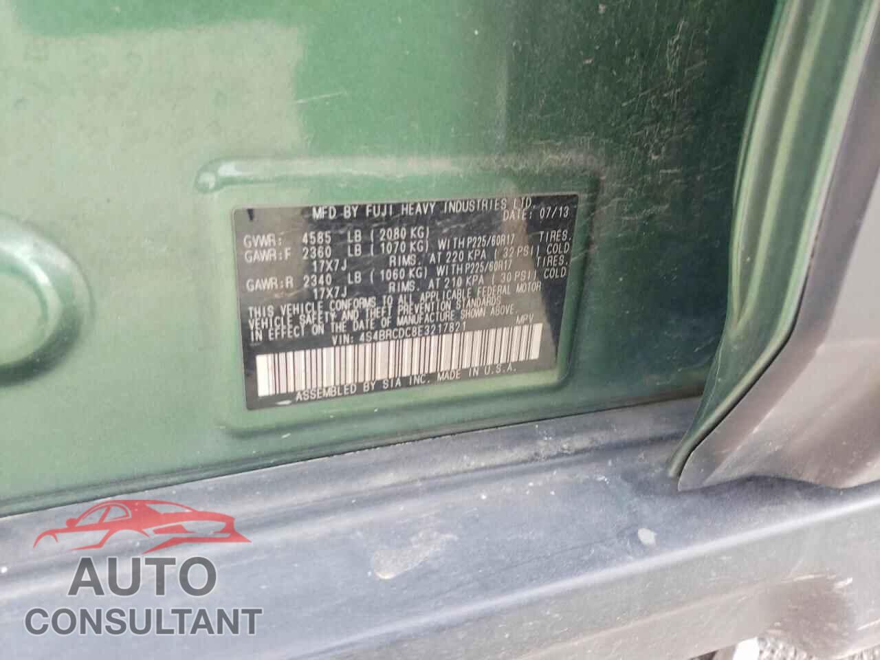 SUBARU OUTBACK 2014 - 4S4BRCDC8E3217821