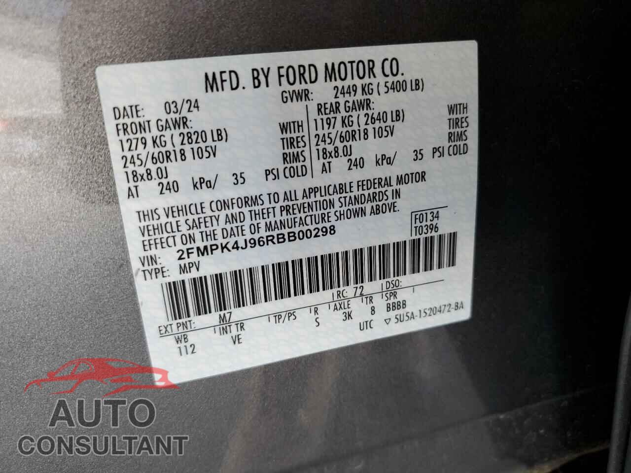 FORD EDGE 2024 - 2FMPK4J96RBB00298