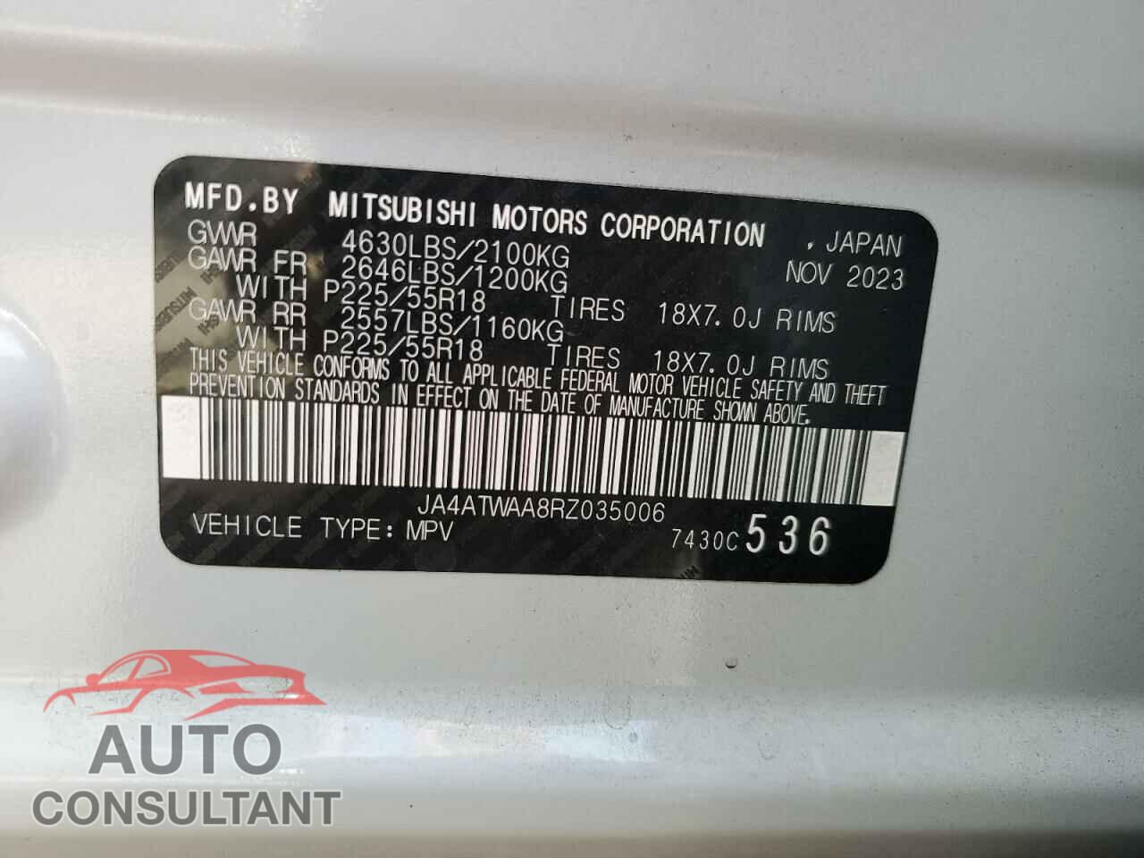 MITSUBISHI ECLIPSE 2024 - JA4ATWAA8RZ035006