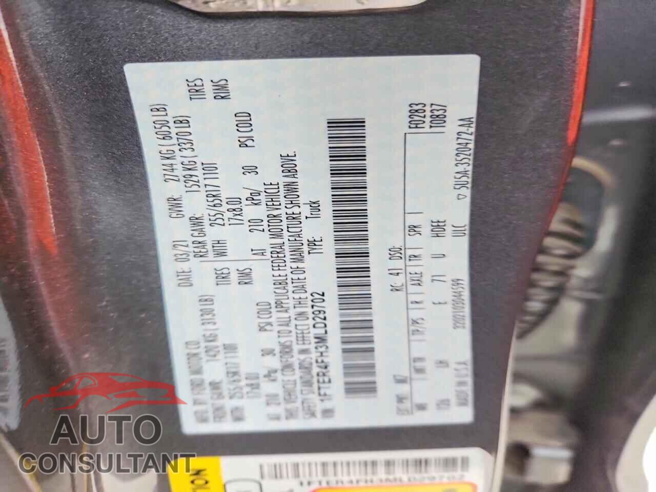 FORD RANGER 2021 - 1FTER4FH3MLD29702