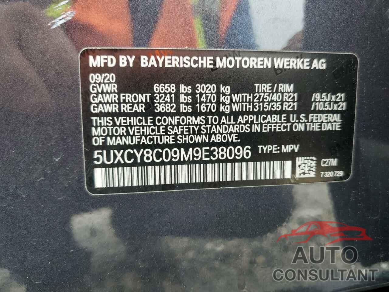 BMW X6 2021 - 5UXCY8C09M9E38096