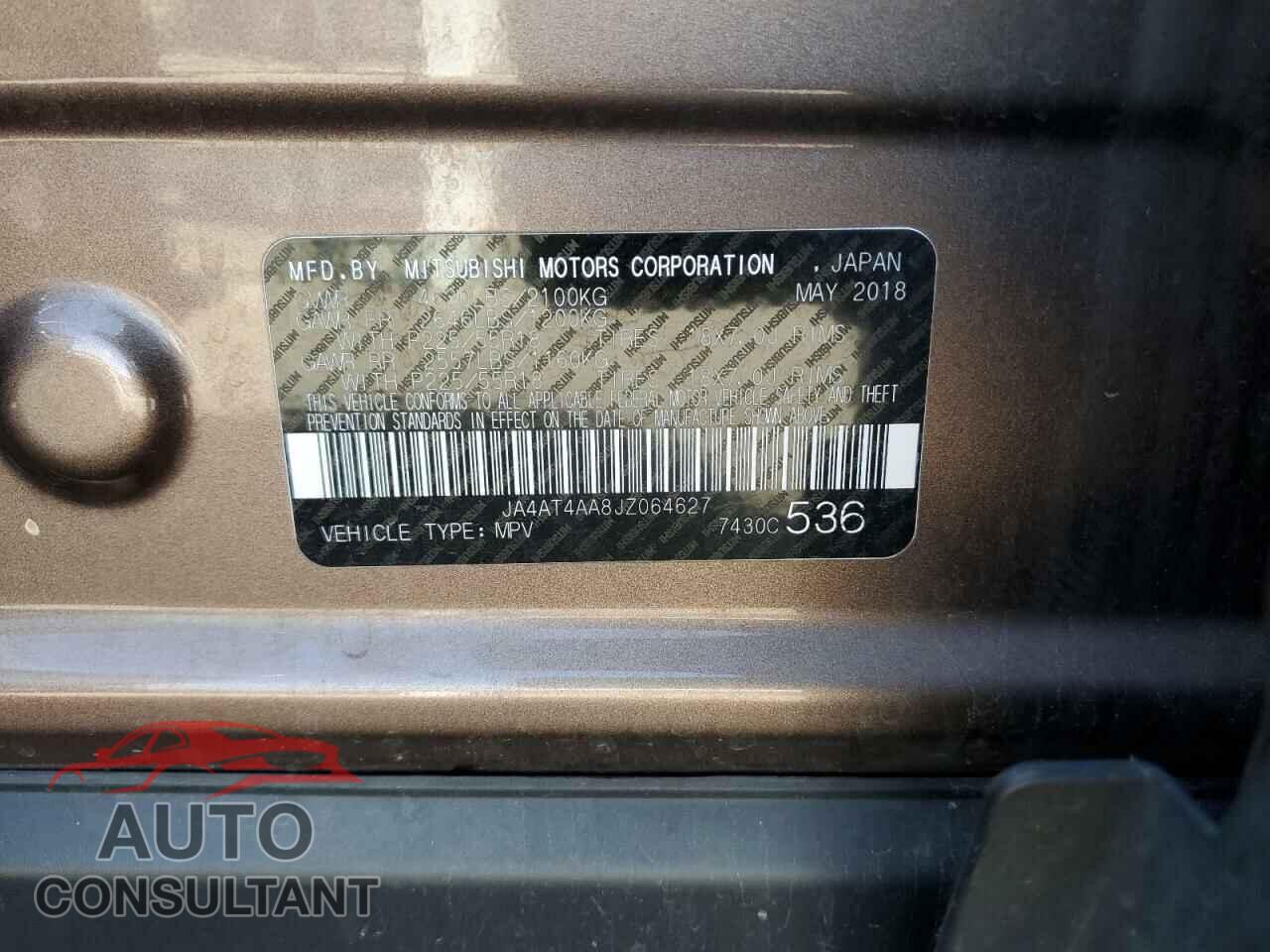 MITSUBISHI ECLIPSE 2018 - JA4AT4AA8JZ064627