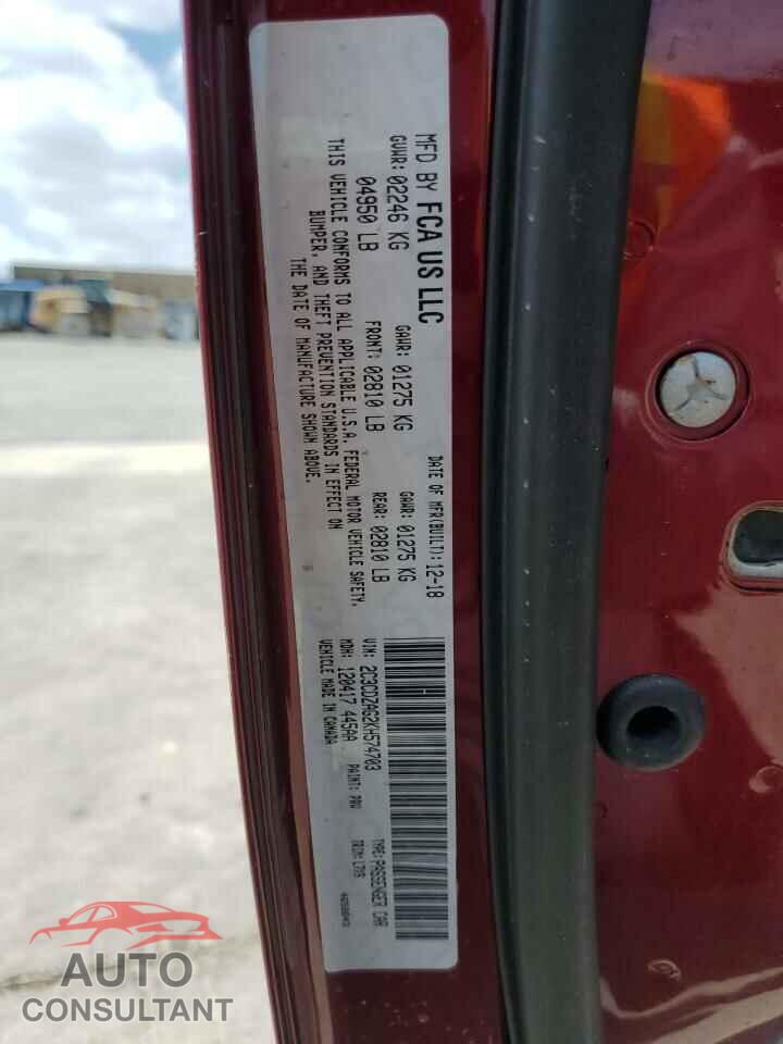 DODGE CHALLENGER 2019 - 2C3CDZAG2KH574703