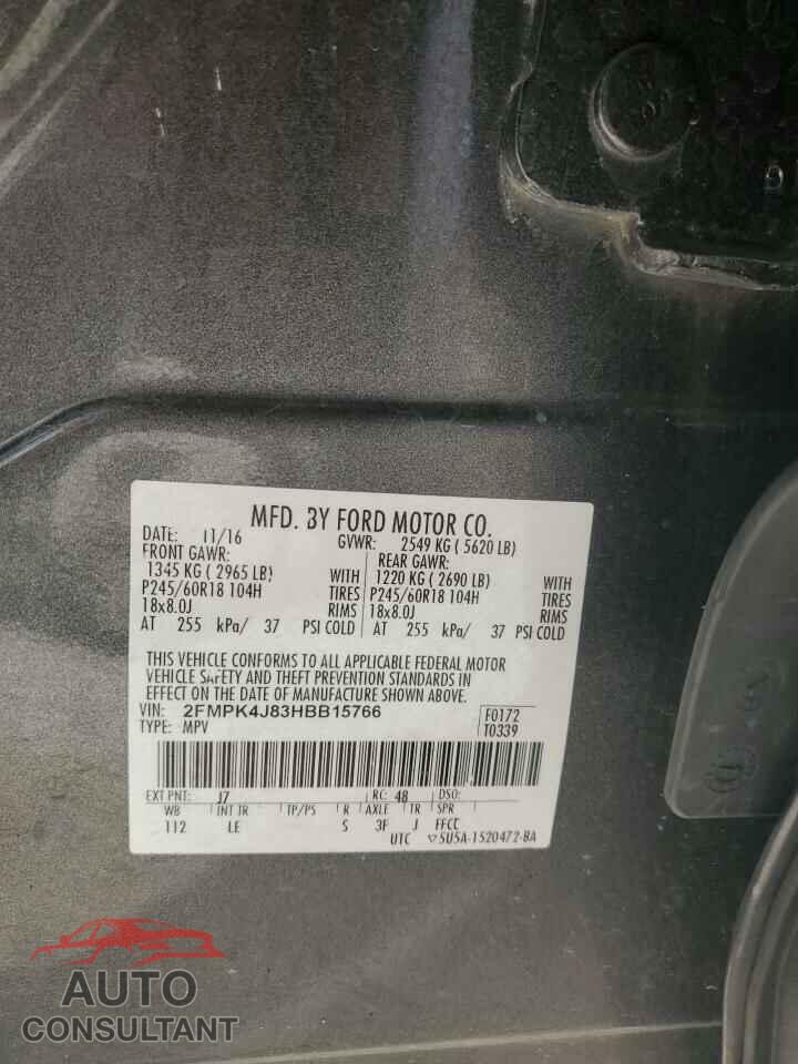 FORD EDGE 2017 - 2FMPK4J83HBB15766