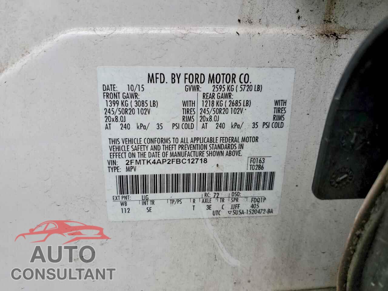 FORD EDGE 2015 - 2FMTK4AP2FBC12718