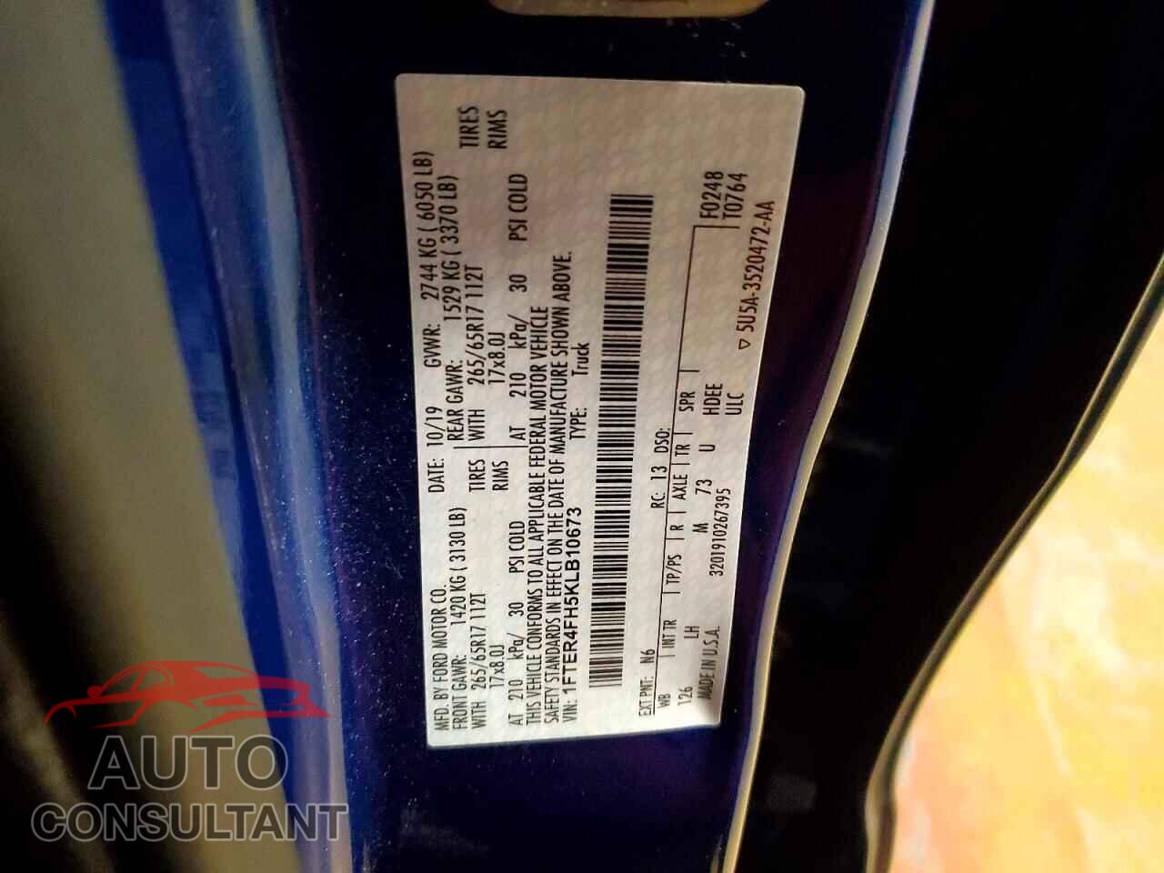 FORD RANGER 2019 - 1FTER4FH5KLB10673