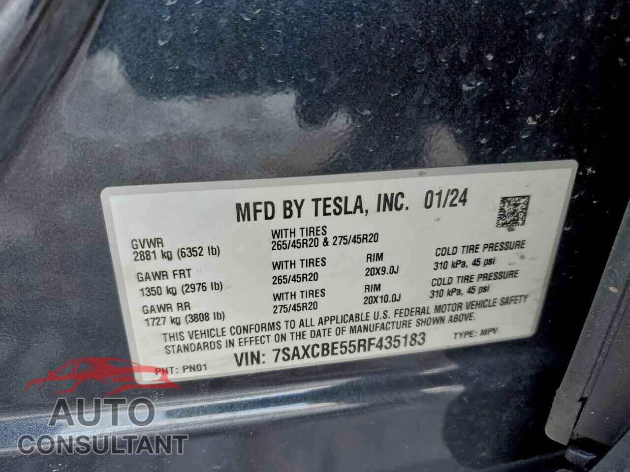 TESLA MODEL X 2024 - 7SAXCBE55RF435183