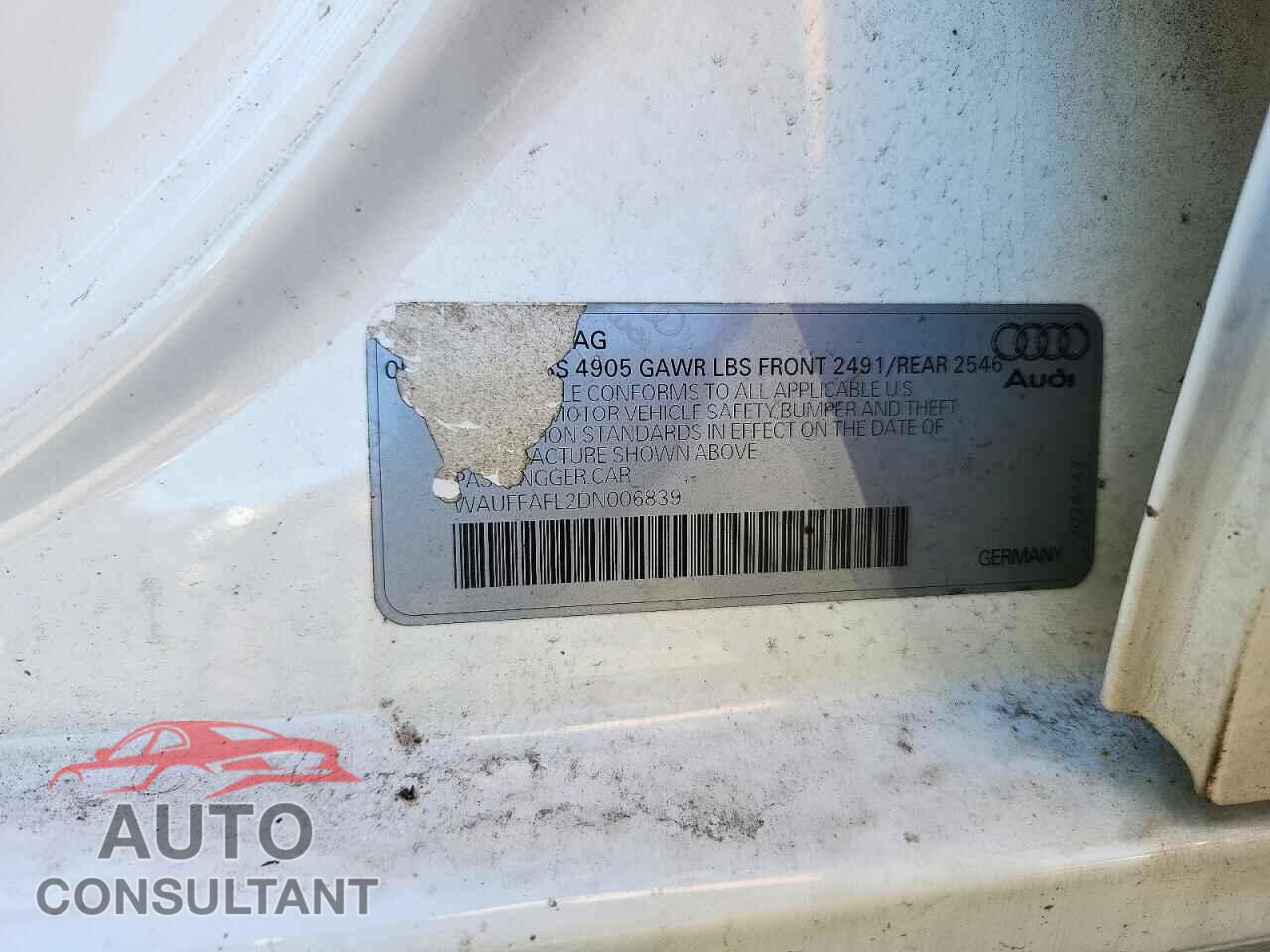 AUDI A4 2013 - WAUFFAFL2DN006839