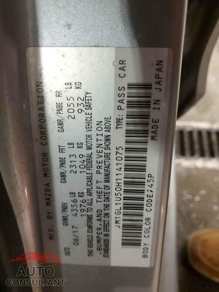 MAZDA 6 2017 - JM1GL1U50H1141075