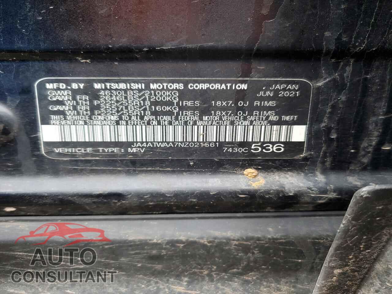MITSUBISHI ECLIPSE 2022 - JA4ATWAA7NZ021561