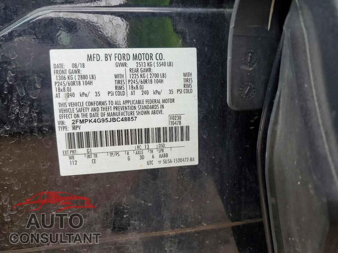 FORD EDGE 2018 - 2FMPK4G95JBC48857
