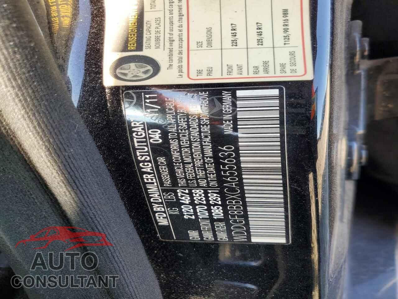 MERCEDES-BENZ C-CLASS 2012 - WDDGF8BBXCA655636