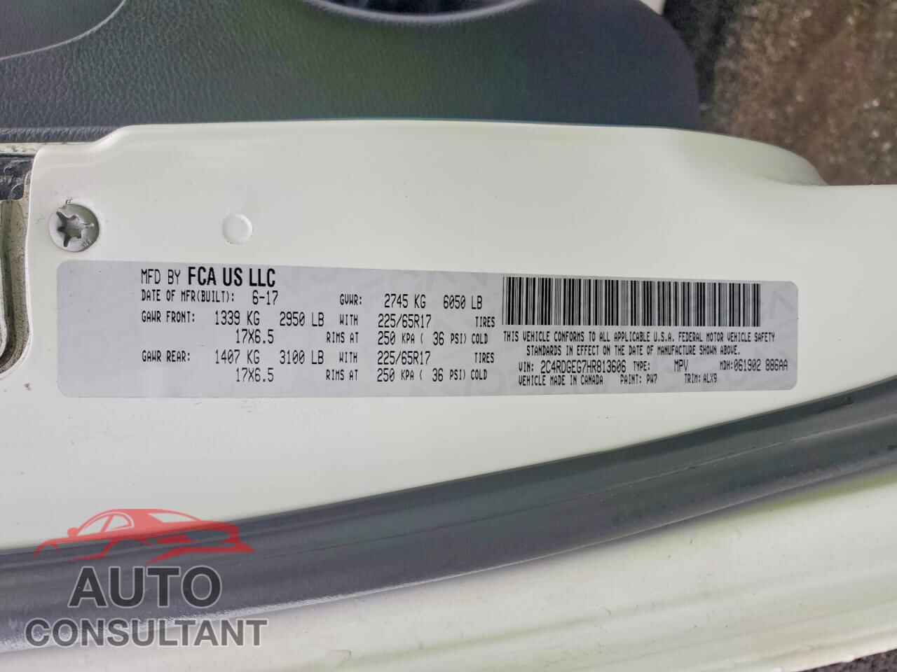 DODGE CARAVAN 2017 - 2C4RDGEG7HR813606