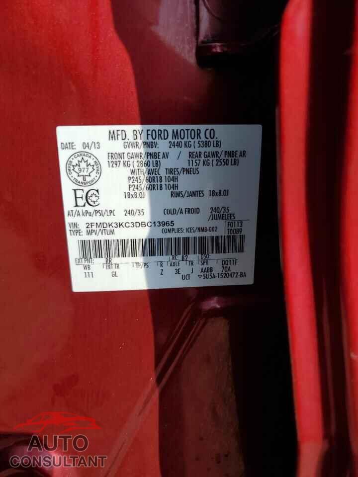 FORD EDGE 2013 - 2FMDK3KC3DBC13965