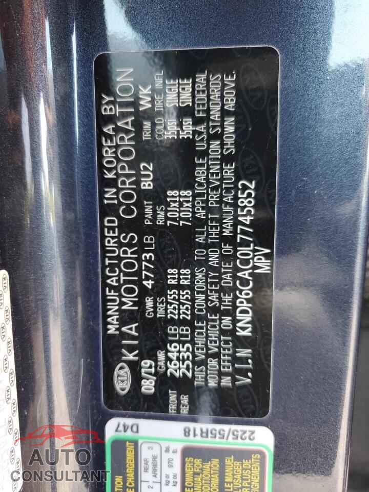 KIA SPORTAGE 2020 - KNDP6CAC0L7745852