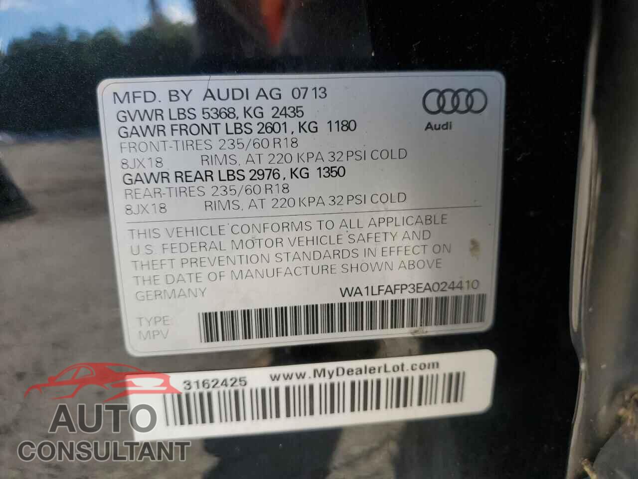 AUDI Q5 2014 - WA1LFAFP3EA024410