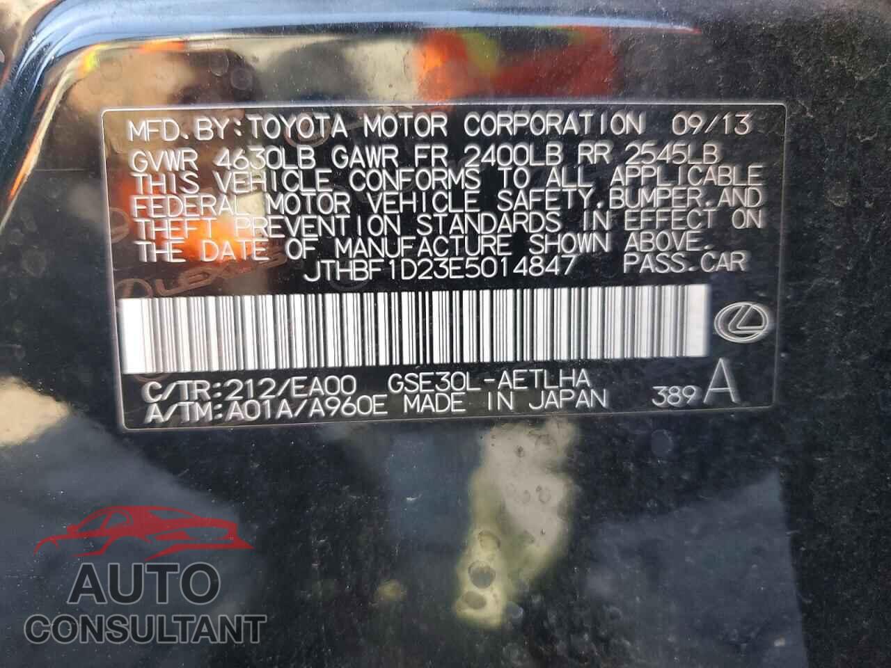 LEXUS IS 2014 - JTHBF1D23E5014847