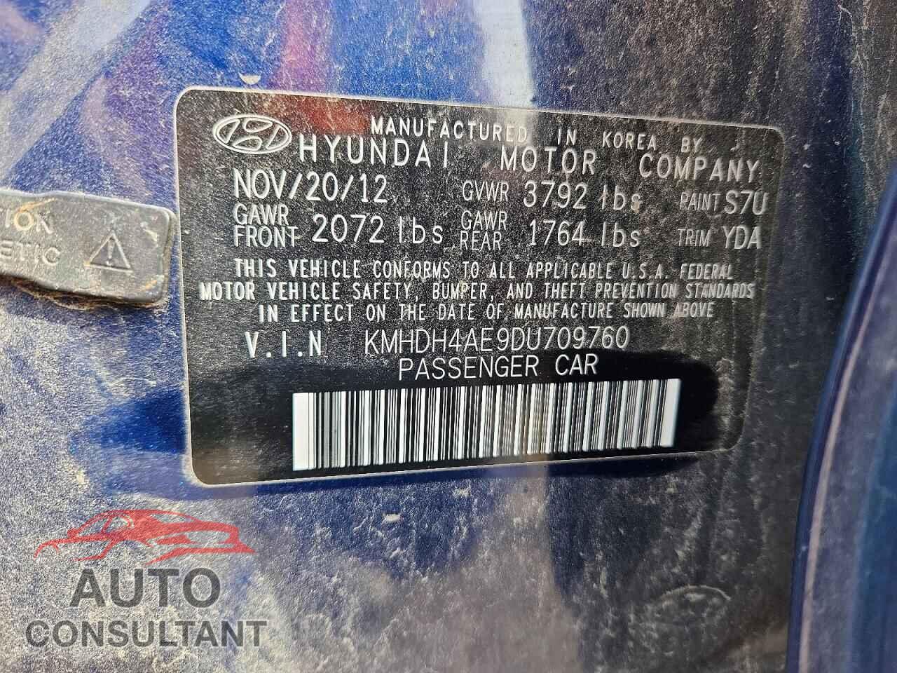 HYUNDAI ELANTRA 2013 - KMHDH4AE9DU709760