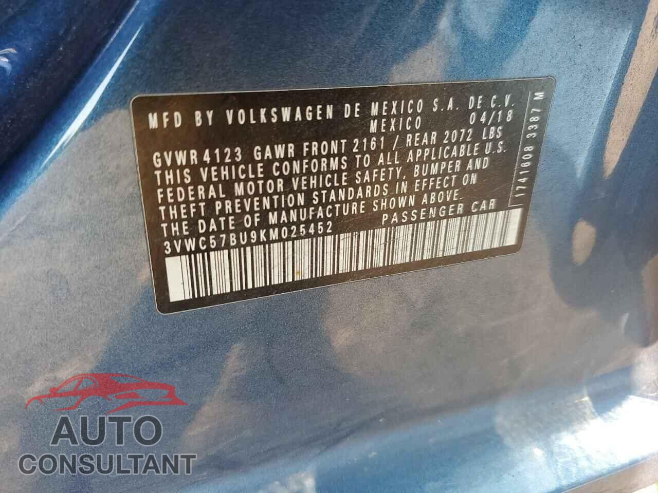 VOLKSWAGEN JETTA 2019 - 3VWC57BU9KM025452