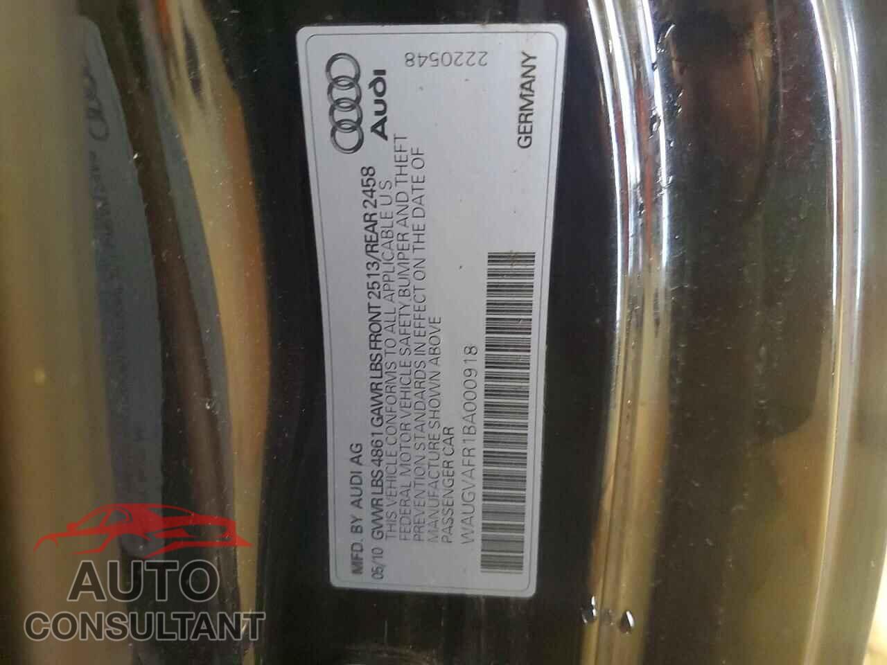 AUDI S5/RS5 2011 - WAUGVAFR1BA000918