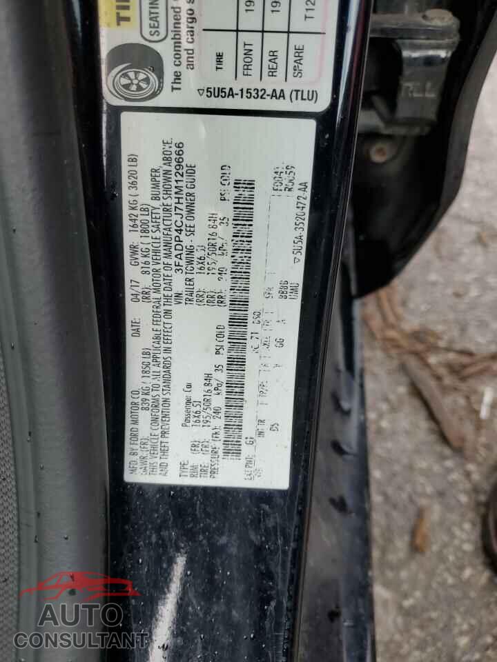 FORD FIESTA 2017 - 3FADP4CJ7HM129666