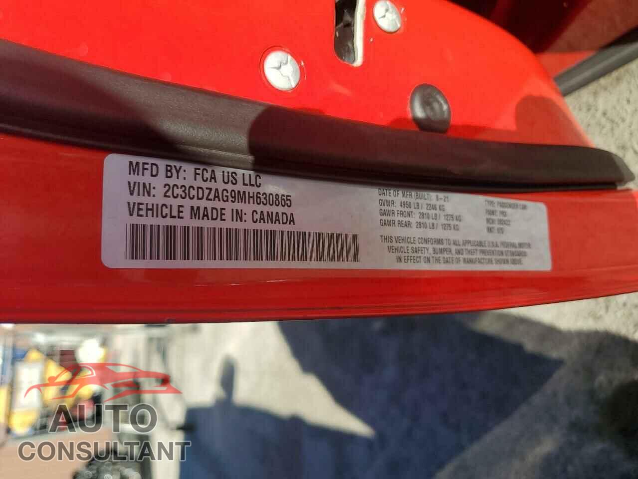 DODGE CHALLENGER 2021 - 2C3CDZAG9MH630865