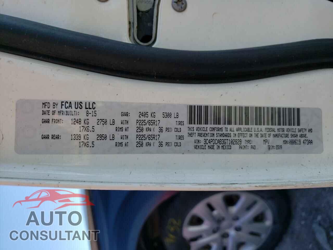 DODGE JOURNEY 2016 - 3C4PDCAB3GT102829