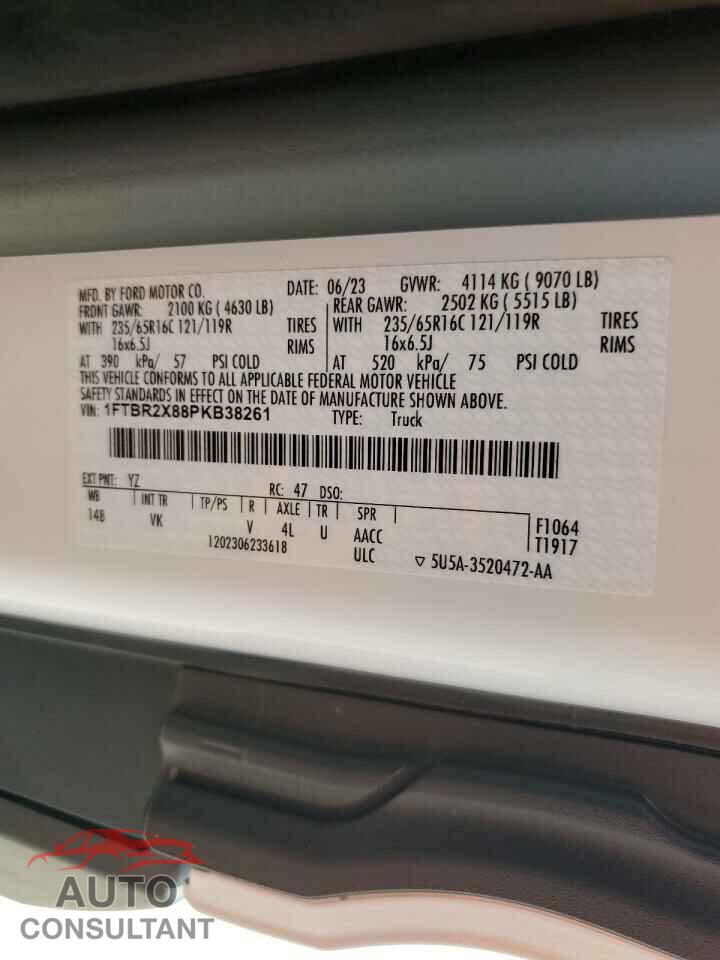 FORD TRANSIT 2023 - 1FTBR2X88PKB38261