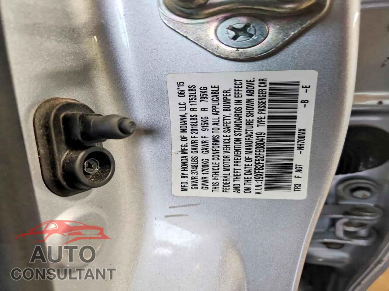 HONDA CIVIC 2015 - 19XFB2F52FE080419