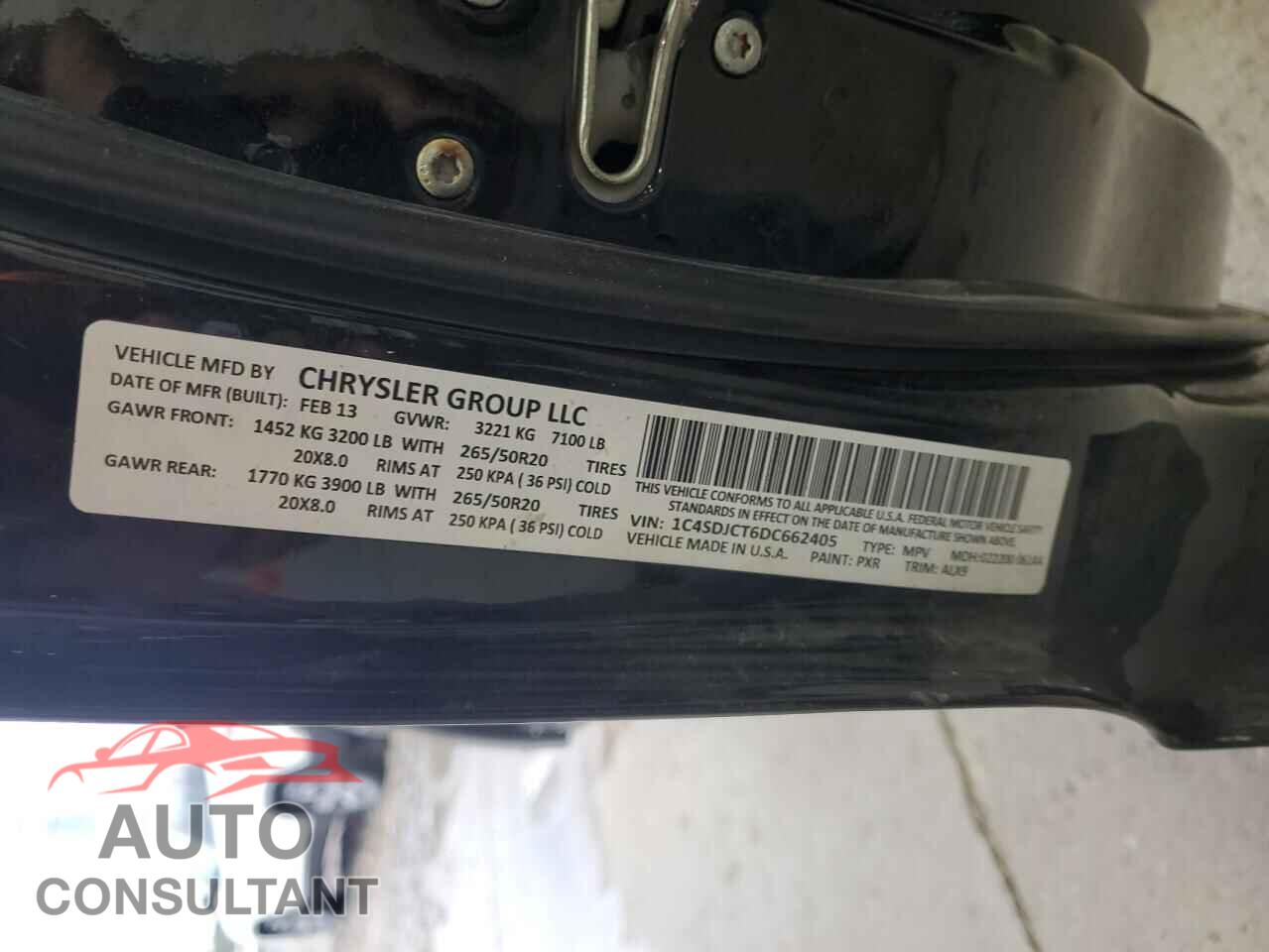 DODGE DURANGO 2013 - 1C4SDJCT6DC662405