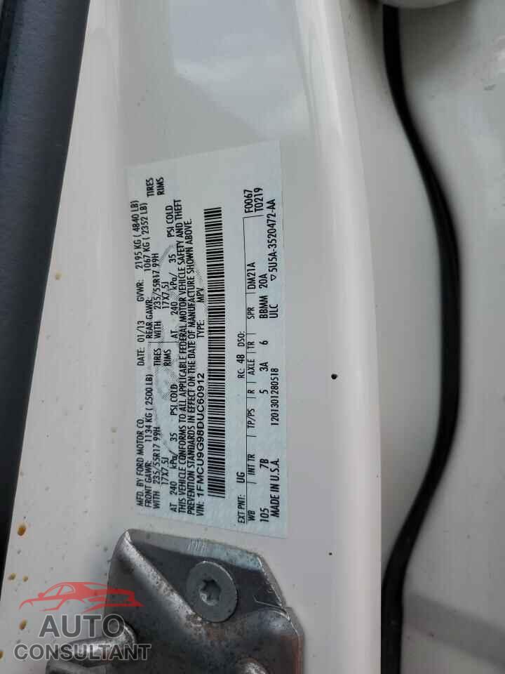 FORD ESCAPE 2013 - 1FMCU9G98DUC60912