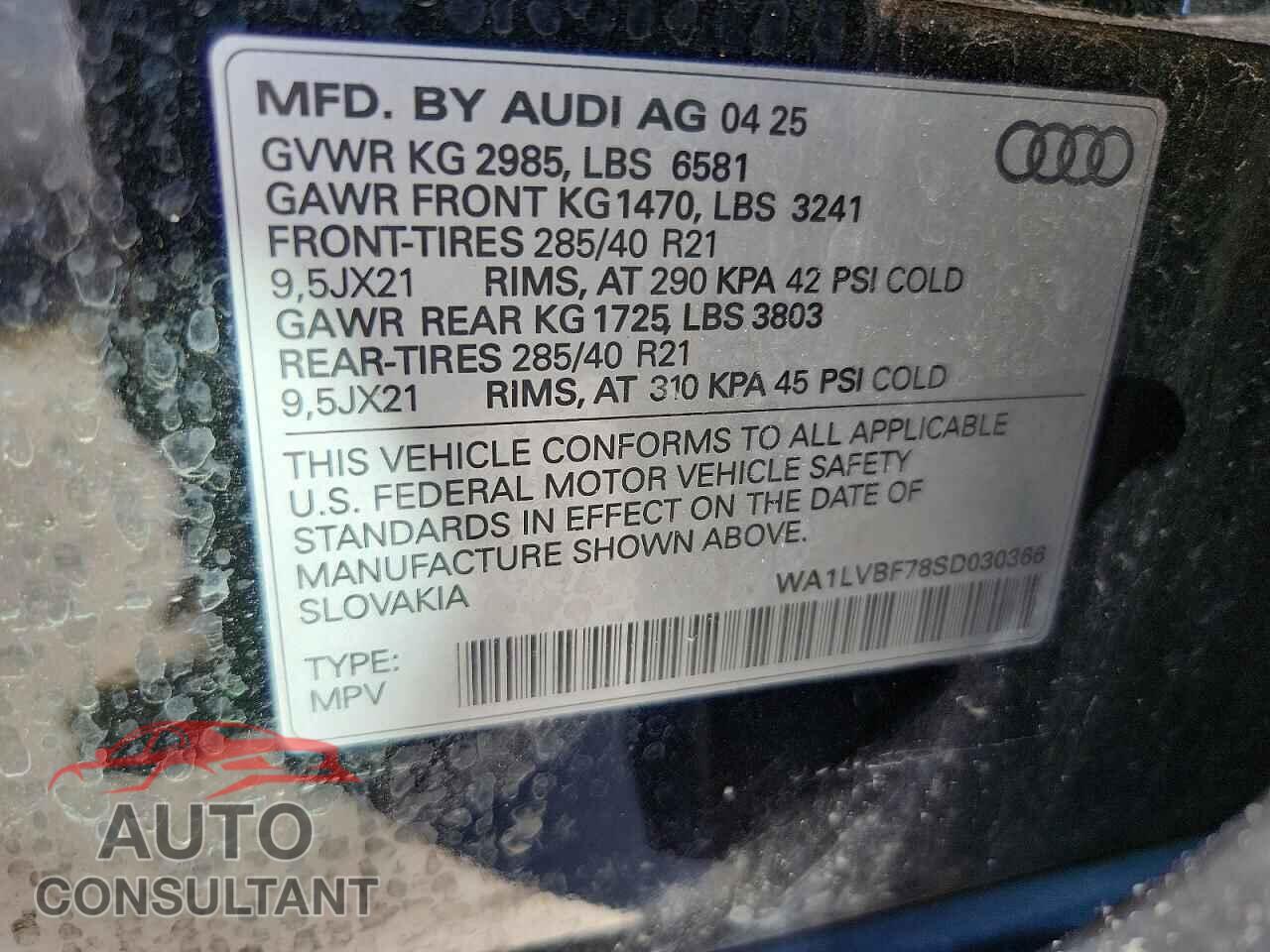 AUDI Q7 2025 - WA1LVBF78SD030366