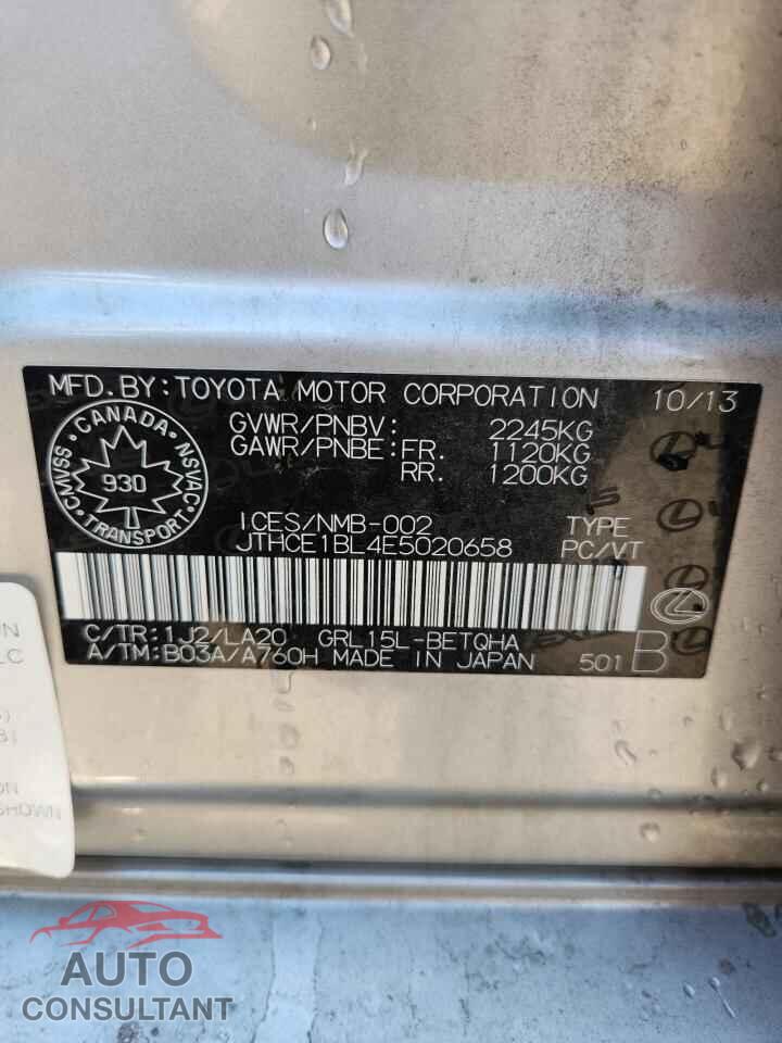 LEXUS GS350 2014 - JTHCE1BL4E5020658