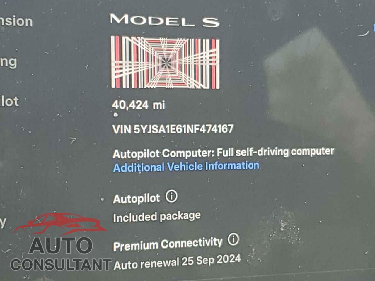 TESLA MODEL S 2022 - 5YJSA1E61NF474167