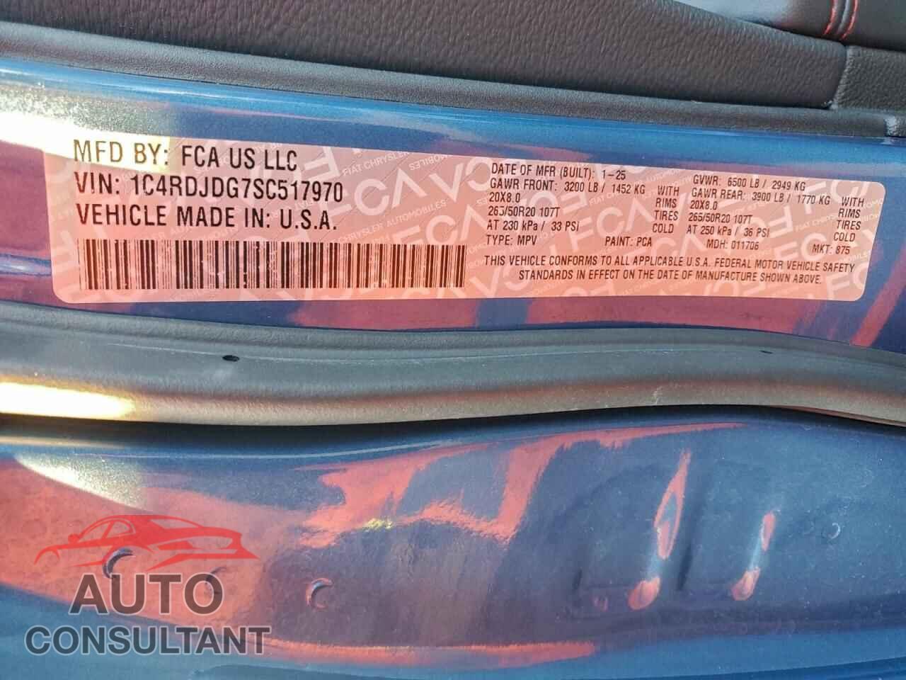 DODGE DURANGO 2025 - 1C4RDJDG7SC517970