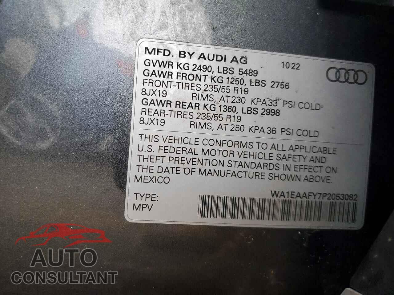 AUDI Q5 2023 - WA1EAAFY7P2053082